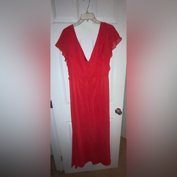 Flutter Sleeve Bridesmaid Dress with Cascade - Picture 3 of 6